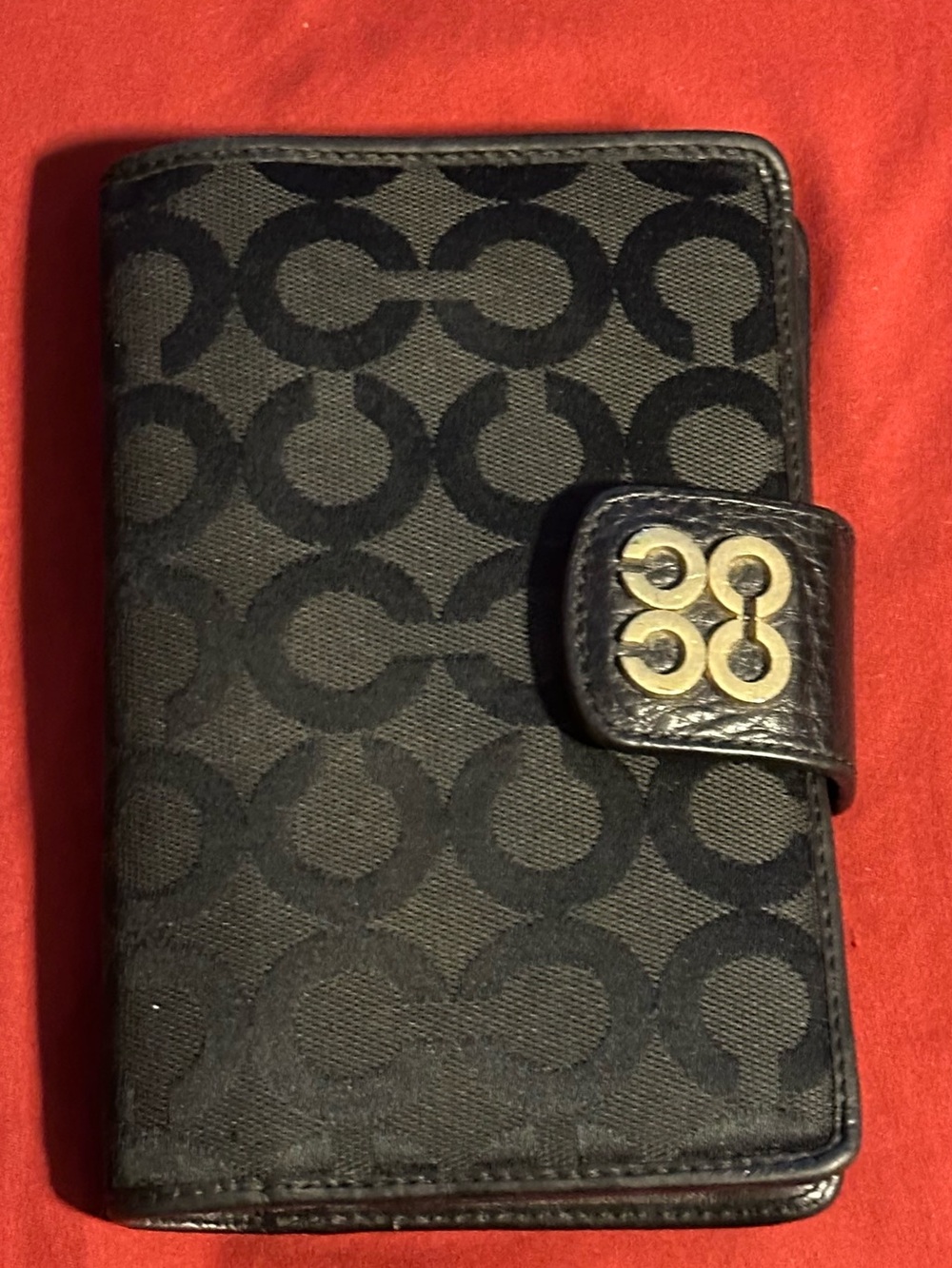 Vintage Coach Black Signature Canvas refillable planner